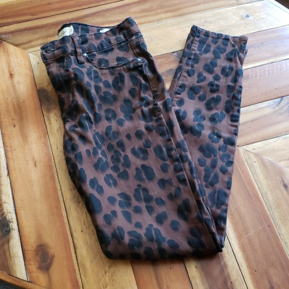 Jessica Simpson Leopard Print Jeans Size 27